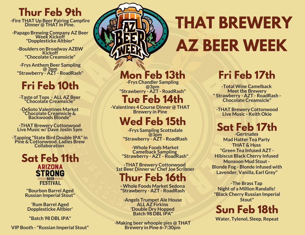 AZ Beer Week Calendar of Events! Cheers from THAT Brewery!! THAT Brewery