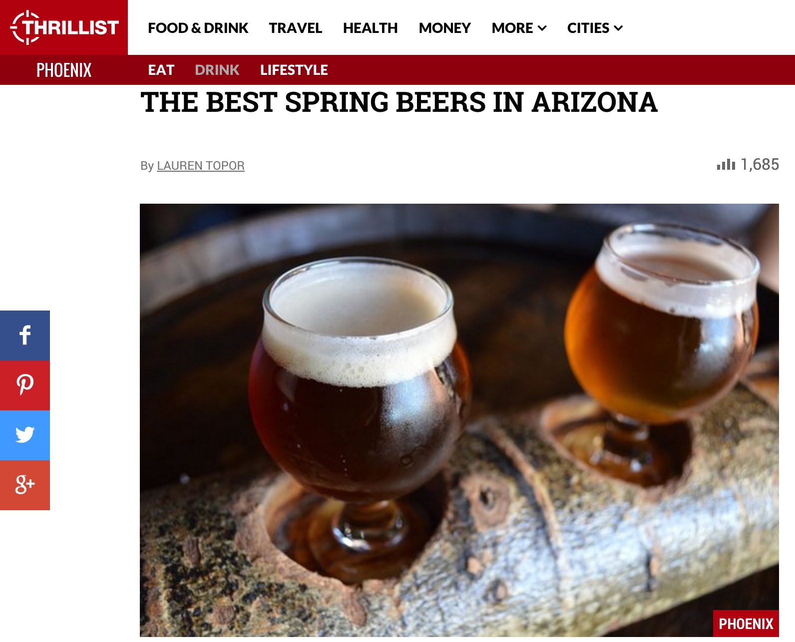 Thrillist Cites THAT Strawberry Blonde Among Best Of Spring Beers